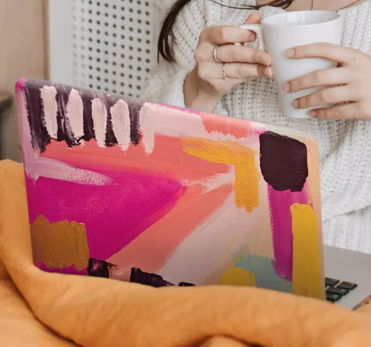 Laptop sticker abstract kleurrijke patronen - TenStickers