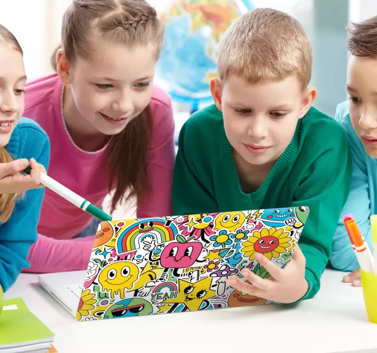 Laptop sticker cartoon bomb - TenStickers