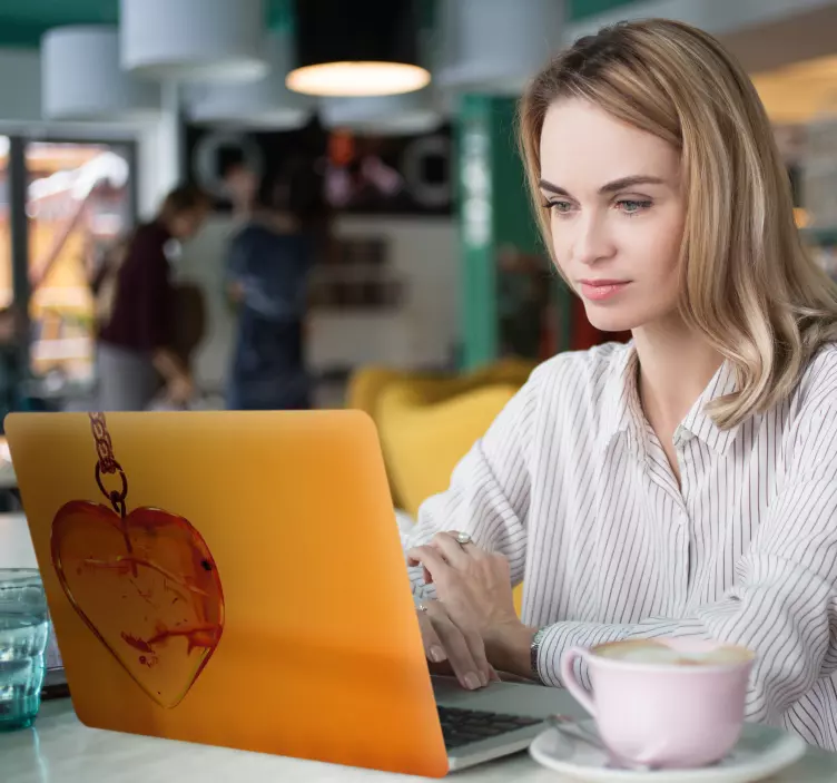 Laptop sticker hart sleutelhanger - TenStickers