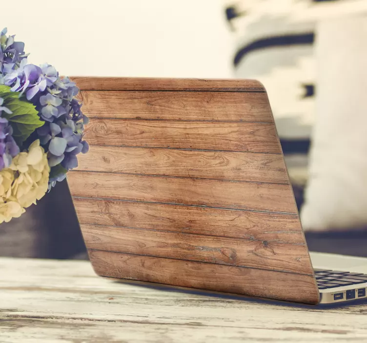 Laptop sticker hout - TenStickers