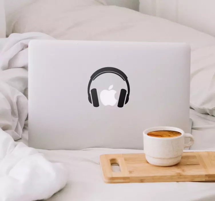 Laptop sticker koptelefoon logo - TenStickers