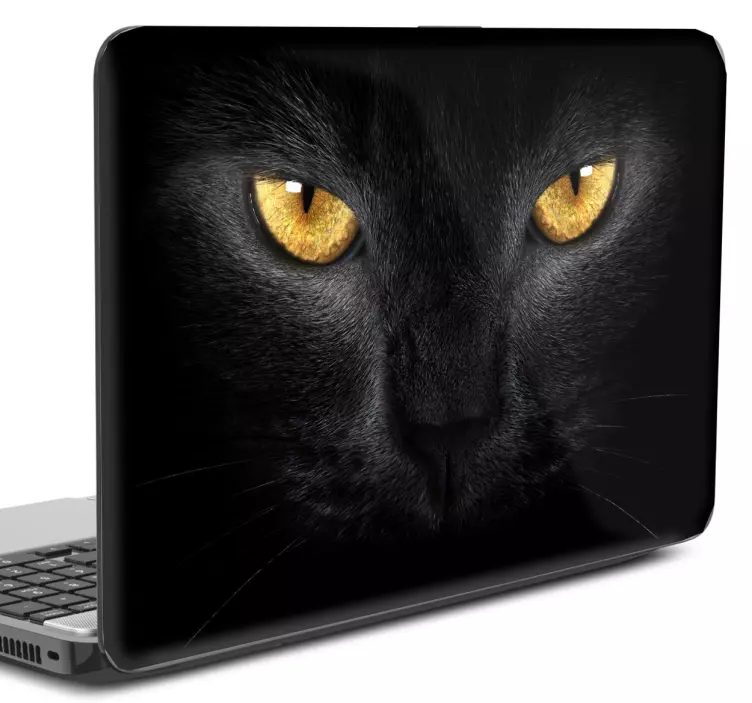 Laptop sticker gezicht van kat - TenStickers