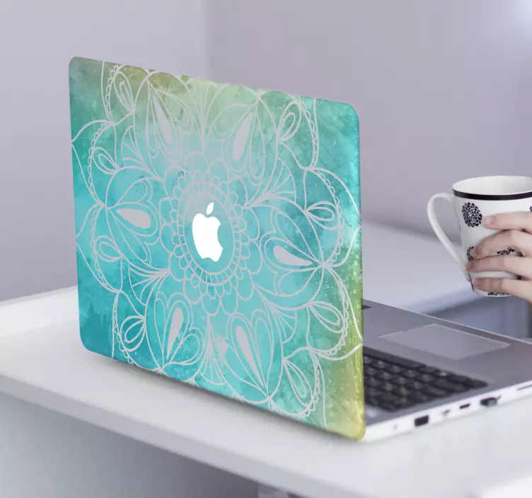 Mandala laptop sticker Macbook - TenStickers