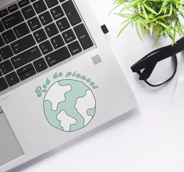 Laptop sticker red de planeet - TenStickers