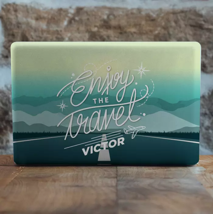 Laptop sticker reisavontuur ontwerp - TenStickers