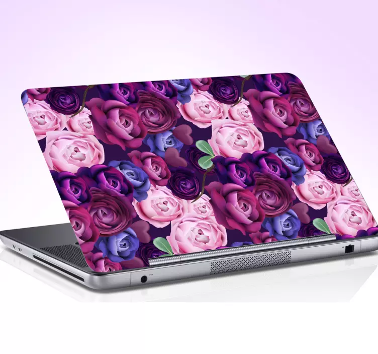 Laptop sticker rozen paars - TenStickers