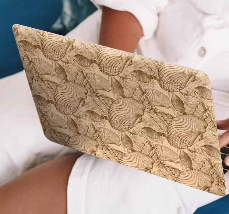 Laptop sticker schelp patroon oppervlak - TenStickers