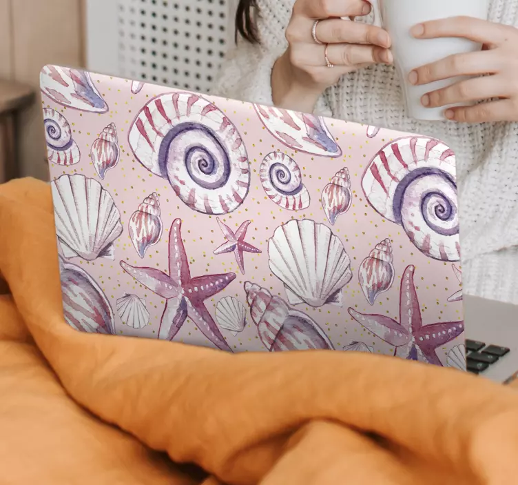 Laptop sticker schelpen en sterrenbeelden - TenStickers