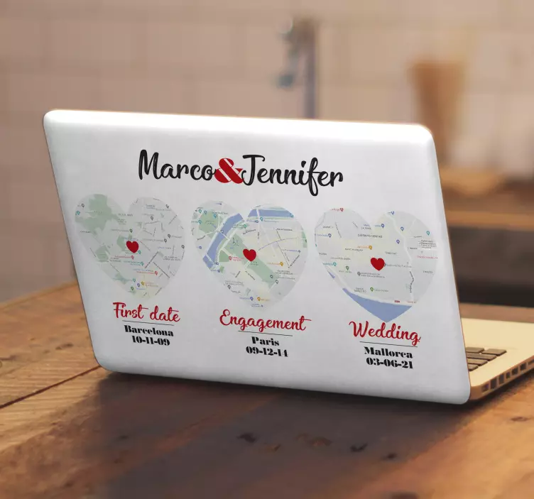 Laptopsticker speciale momenten locaties - TenStickers