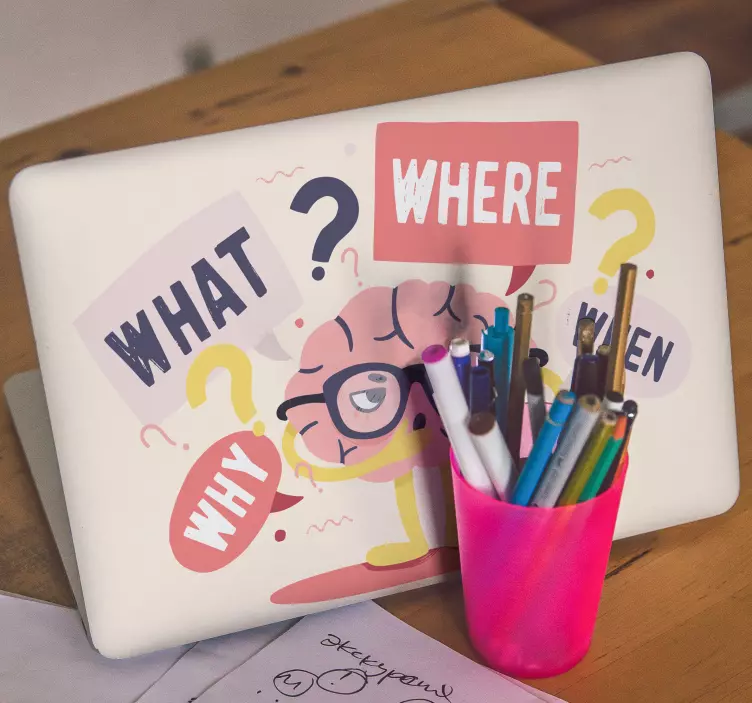 Laptop sticker vindingrijke breinpersonages - TenStickers