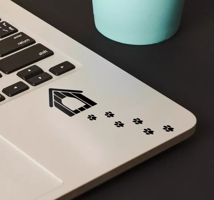 Laptop sticker voetafdrukken hond - TenStickers