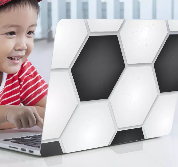 Laptop sticker voetbal patroon - TenStickers