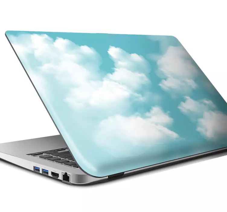Laptop sticker blauwe wolken - TenStickers
