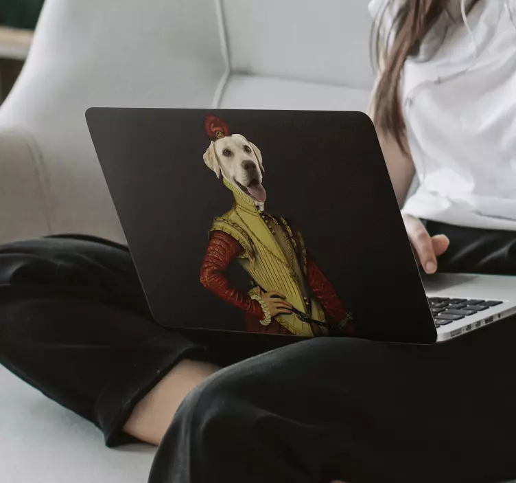 Laptopsticker aristocratische hond eigen foto - TenStickers