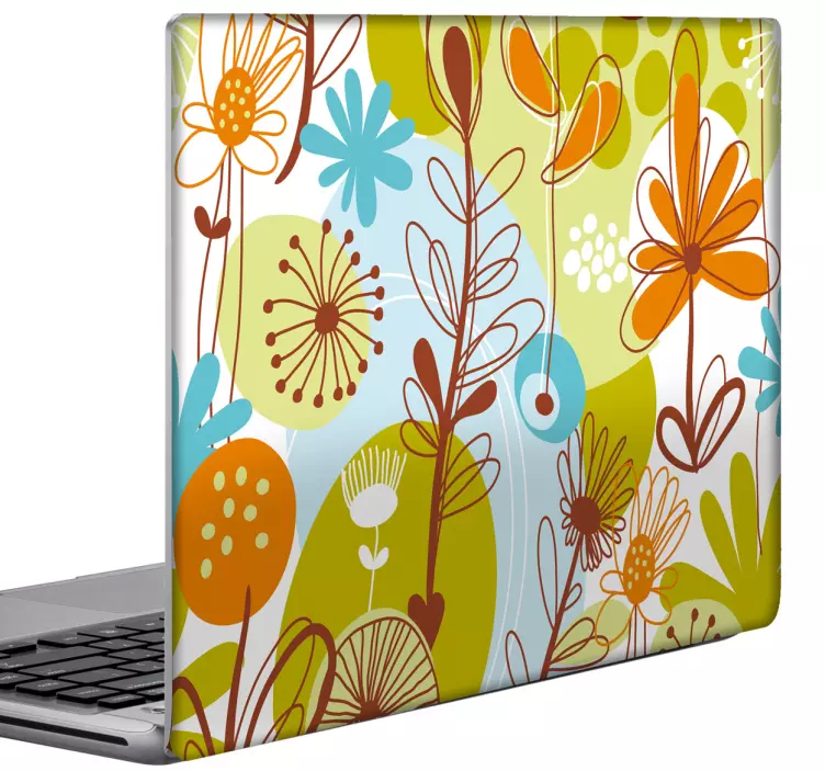 Laptopsticker Bloemen - TenStickers