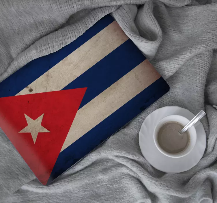 Laptopsticker Cuba vlag - TenStickers