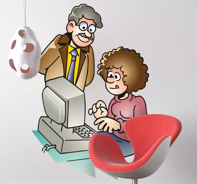 Leraar computer les sticker - TenStickers