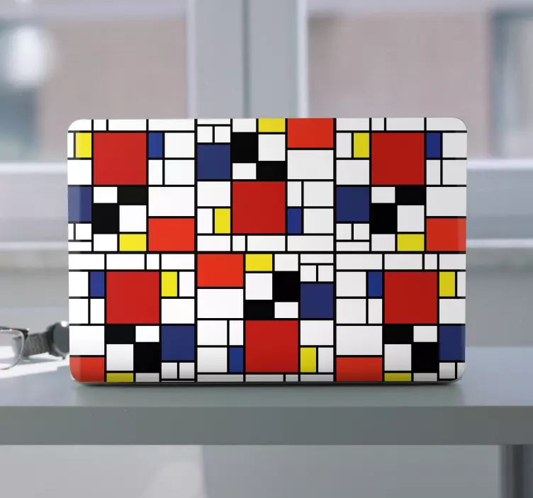 Levendig geometrisch motief laptop sticker - TenStickers
