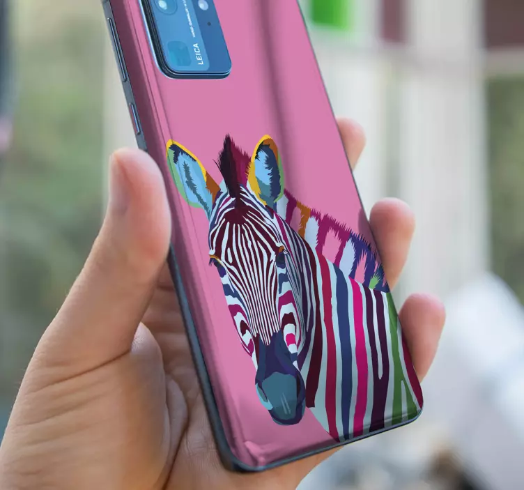 Levendig zebraportret huawei sticker - TenStickers