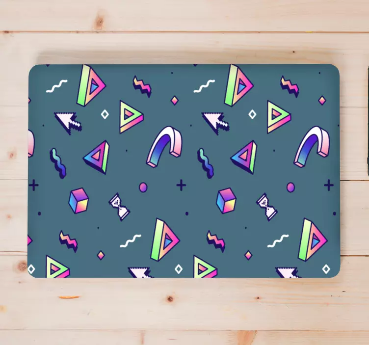 Levendige geometrische motieven laptop sticker - TenStickers