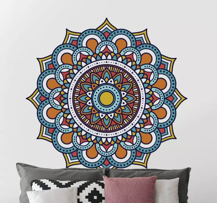 Levendige mandala-opstelling decoratie sticker - TenStickers