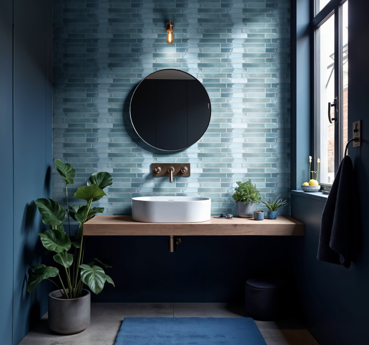 Tegelstickers badkamer lichtblauw - TenStickers