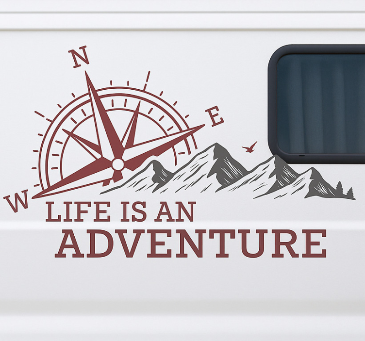 life is an adventure caravan sticker - TenStickers