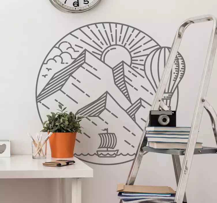 Locatie sticker bergachtig schilderachtig uitzicht - TenStickers