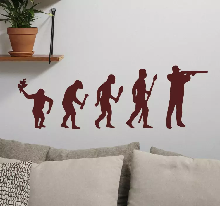Locatie sticker evolutionaire silhouetten thema - TenStickers