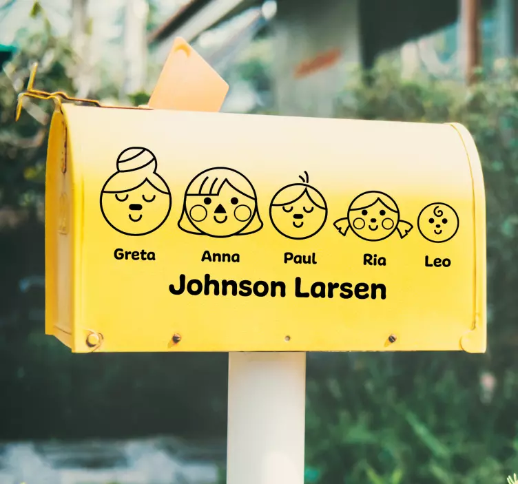 Locatie sticker gepersonaliseerde familie iconen - TenStickers