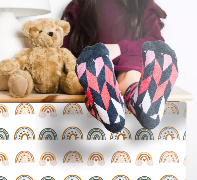 Locatie sticker schattig regenboogpatroon - TenStickers