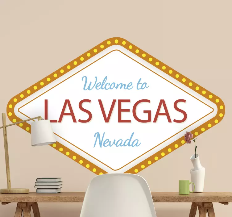 Locatie sticker welkom in las vegas nevada - TenStickers