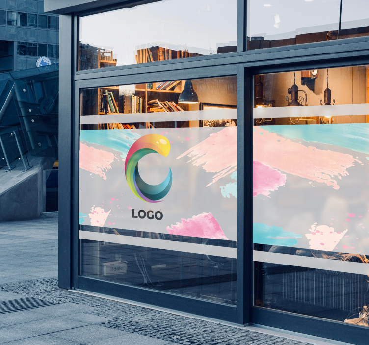 Aangepast logo op een transparante etalage sticker - TenStickers