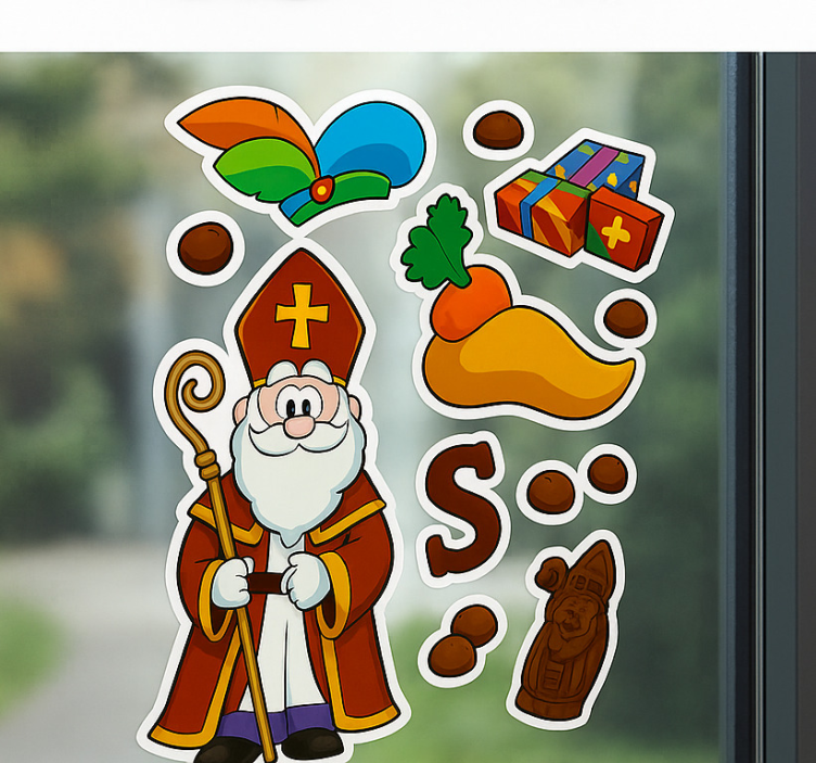 Losse sinterklaas raamsticker - TenStickers