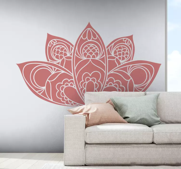 Lotusbloem mandala bloemen muursticker - TenStickers
