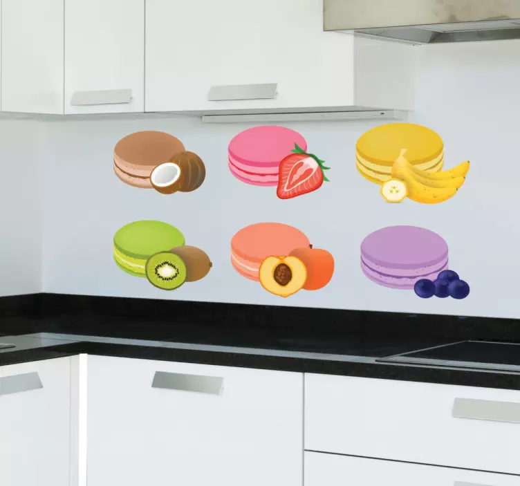 Macarrons fruit smaak sticker - TenStickers