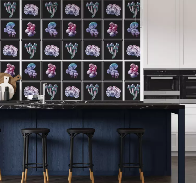 Magische paddenstoelen Tegelsticker - TenStickers