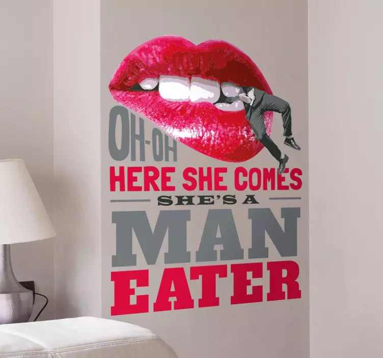 Man Eater Muursticker - TenStickers
