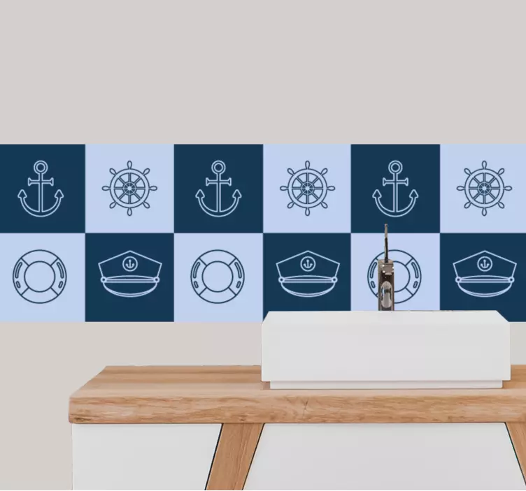 Maritieme symbolen tegelsticker - TenStickers