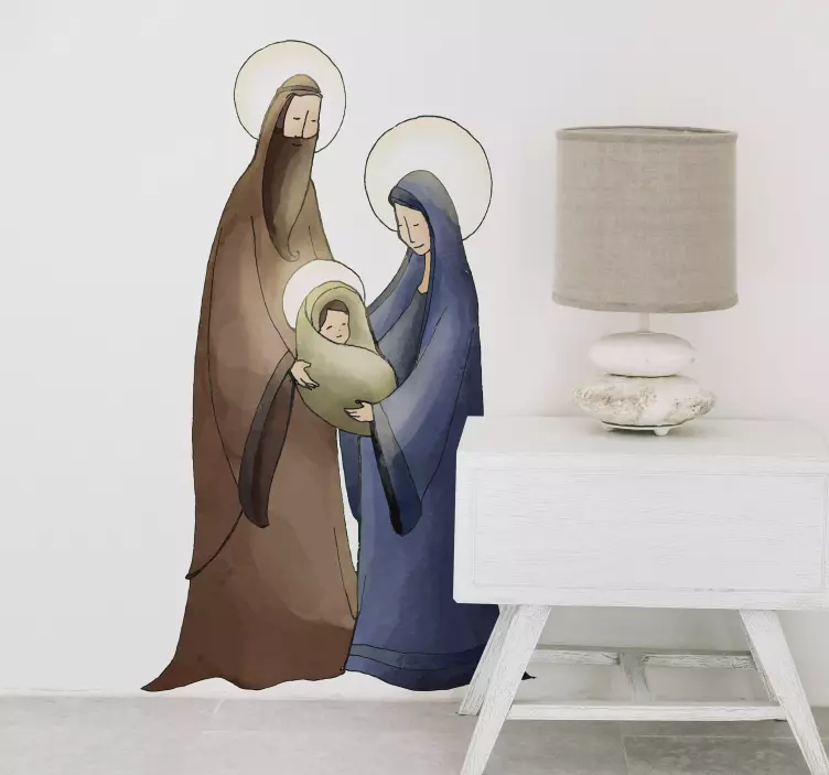 Mary, joseph en jezus geboorte sticker - TenStickers