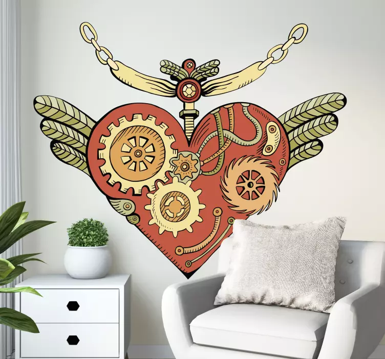 Mechanisch hartontwerp sticker wetenschap - TenStickers