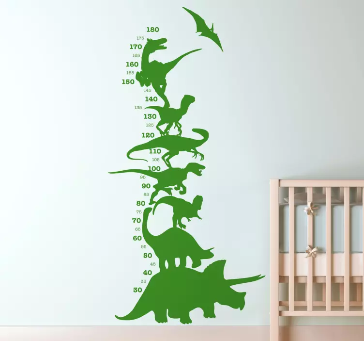 Meetlat sticker met Dinosaurussen - TenStickers