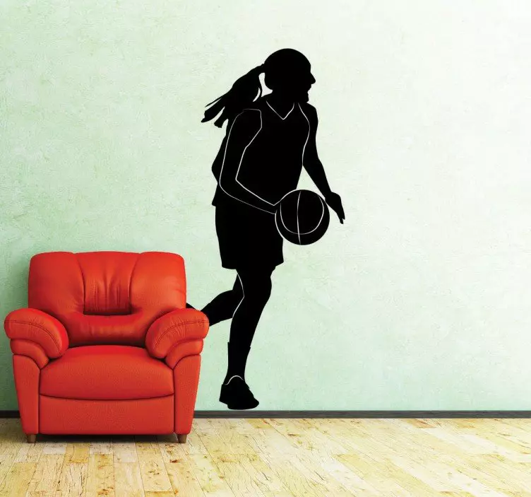 Meisje basketbal sticker - TenStickers