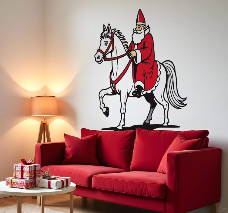 met paard sinterklaas sticker - TenStickers