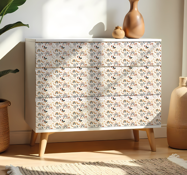 Meubel sticker boho kleurrijke regenbogen - TenStickers