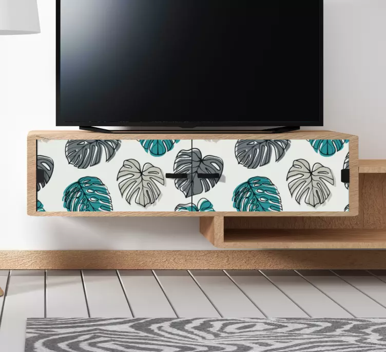 Meubel sticker monstera bladpatroon - TenStickers