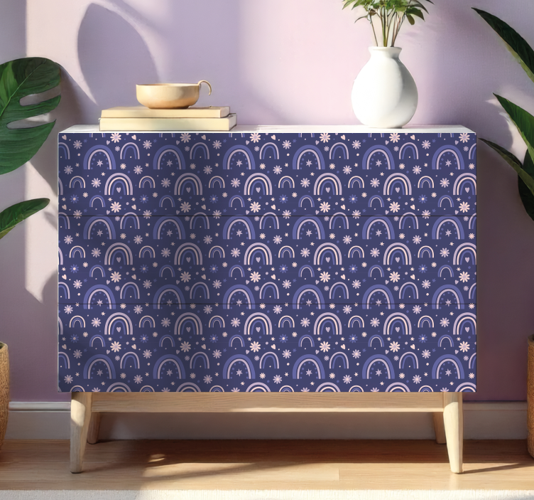 Meubel sticker paarse regenbogen - TenStickers