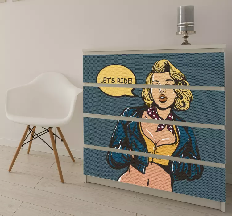 Meubel sticker pinup strip stijl - TenStickers