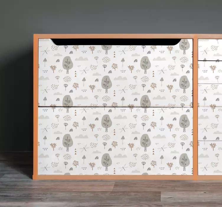 Meubel sticker speelse boom patroon - TenStickers