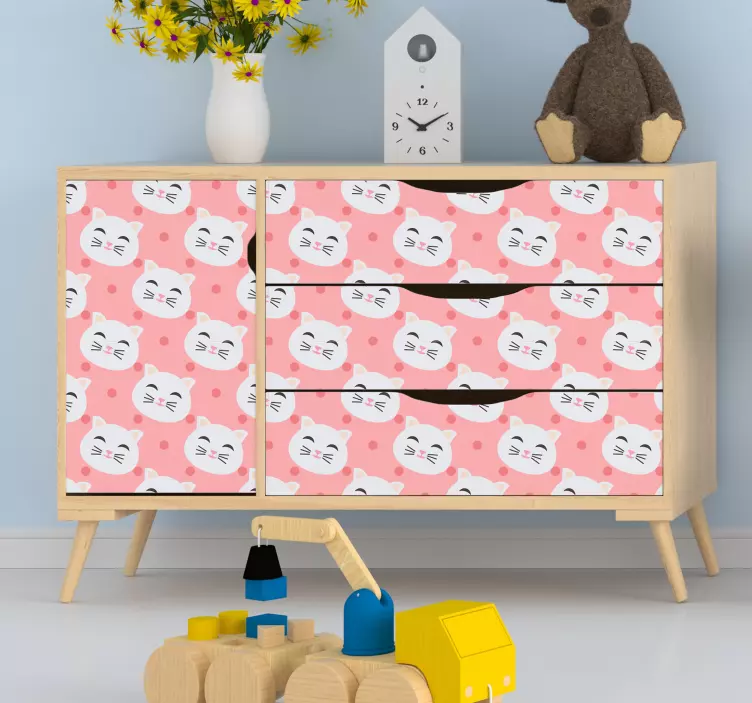Meubelstickers kinderkamer grappige katten - TenStickers